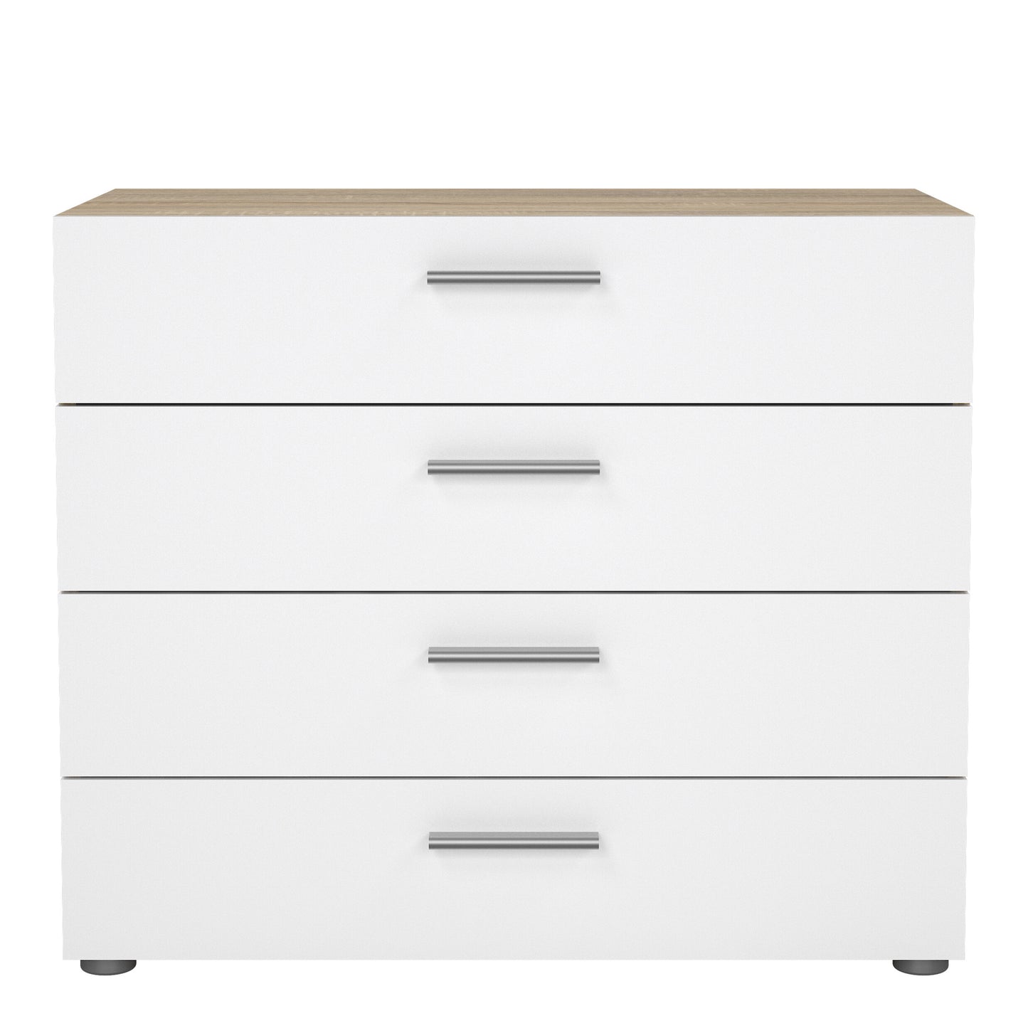 Pepe Chest of 4 Drawers in Oak with White High Gloss