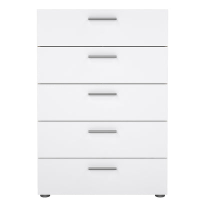 Pepe Chest of 5 Drawers in Oak with White High Gloss