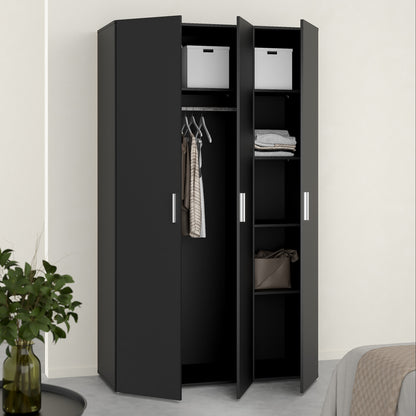 Pepe Wardrobe with 3 Doors in Black