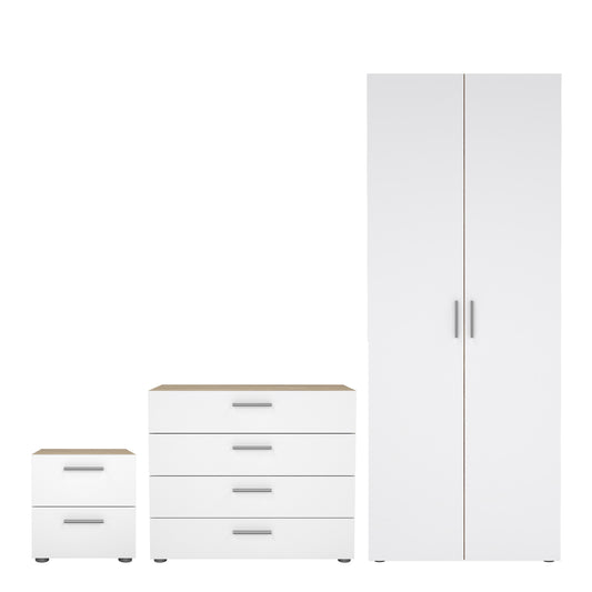 Pepe Bedroom Package in Oak with White High Gloss