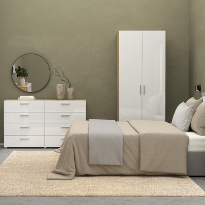 Pepe Bedroom Package in Oak with White High Gloss