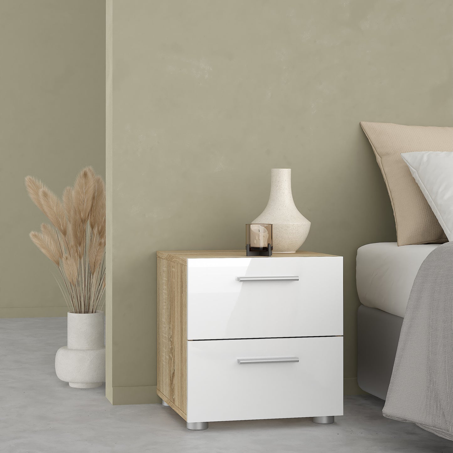 Pepe Bedroom Package in Oak with White High Gloss