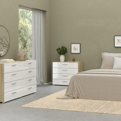 Pepe Bedroom Package in Oak with White High Gloss