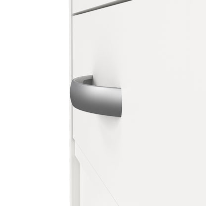 Function Plus Desk 5 Drawers in White