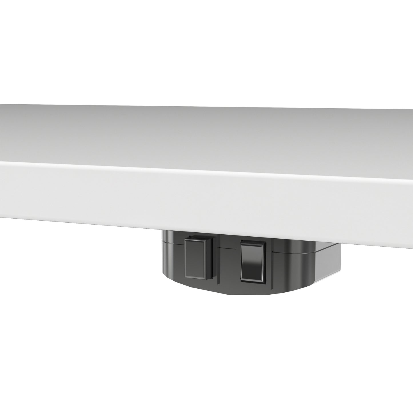 Prima Desk in White with Height Adjustable Legs with Electric Control in Silver Grey Steel