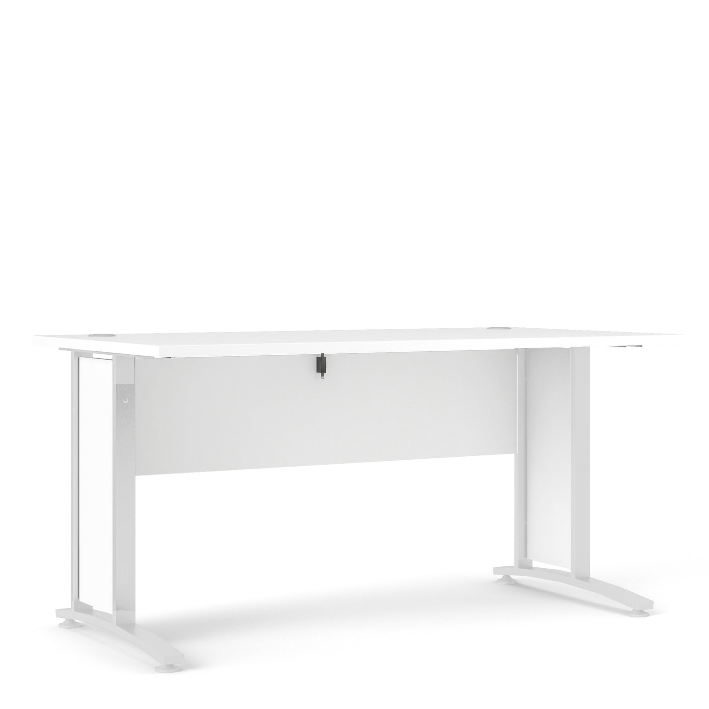 Prima Desk in White with White Legs