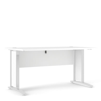 Prima Desk in White with White Legs