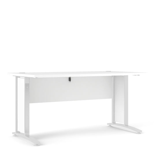 Prima Desk in White with White Legs