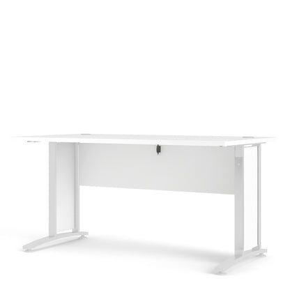 Prima Desk in White with White Legs