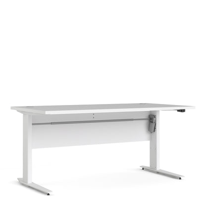 Prima Desk in White with Height Adjustable Legs with Electric Control in White