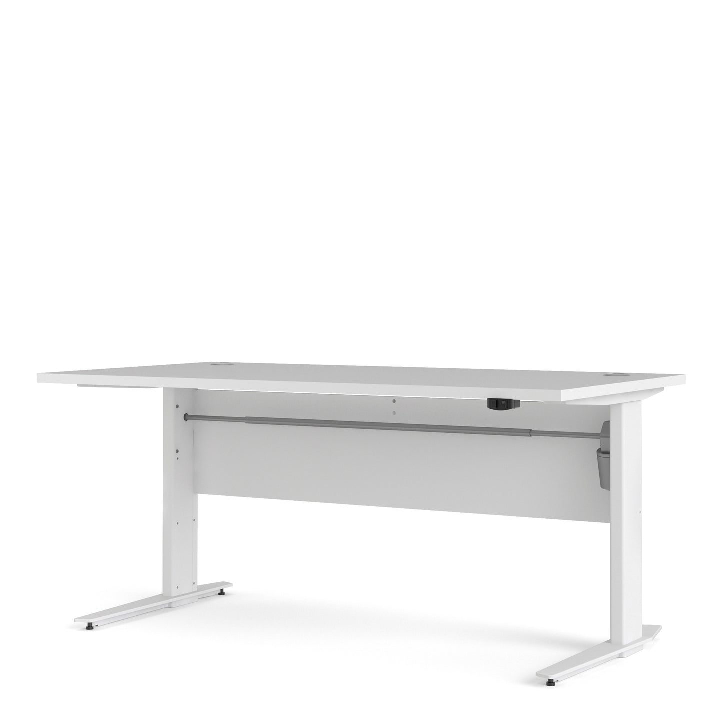Prima Desk in White with Height Adjustable Legs with Electric Control in White