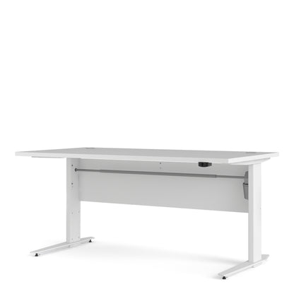 Prima Desk in White with Height Adjustable Legs with Electric Control in White