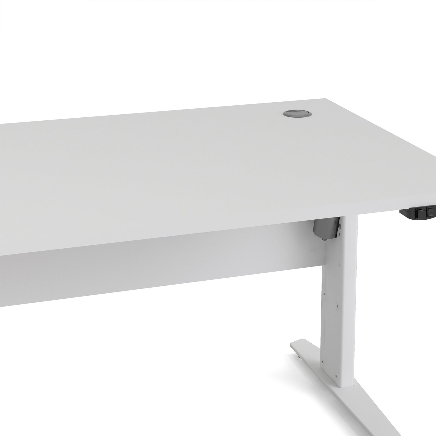 Prima Desk in White with Height Adjustable Legs with Electric Control in White