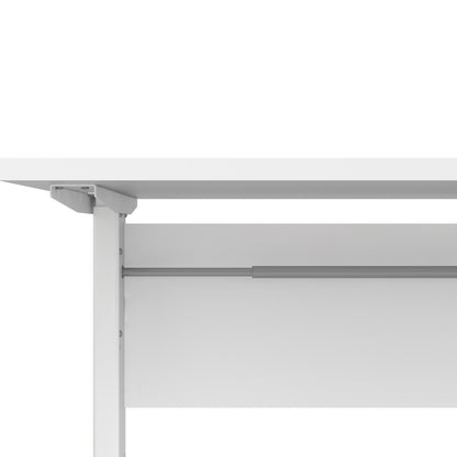 Prima Desk in White with Height Adjustable Legs with Electric Control in White