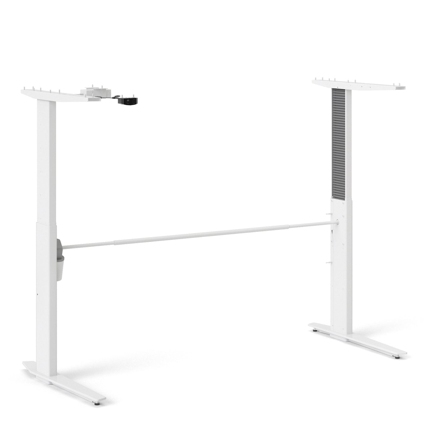 Prima Desk in White with Height Adjustable Legs with Electric Control in White