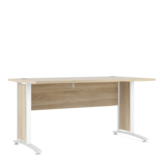 Prima Desk in Oak with White Legs