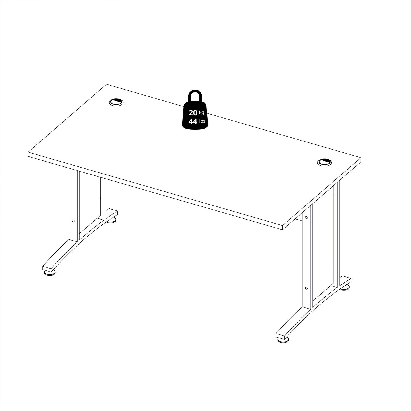 Prima Desk in Oak with White Legs