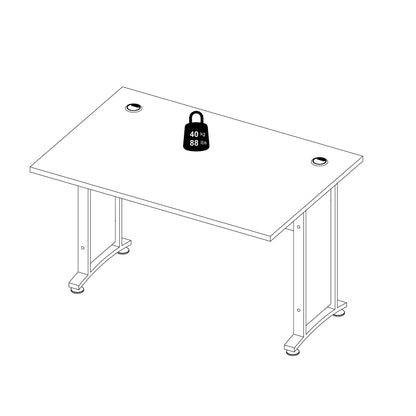 Prima Desk in White with Silver Grey Steel Legs