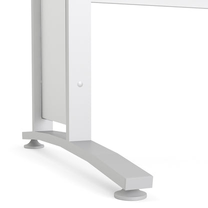 Prima Desk in White with White Legs