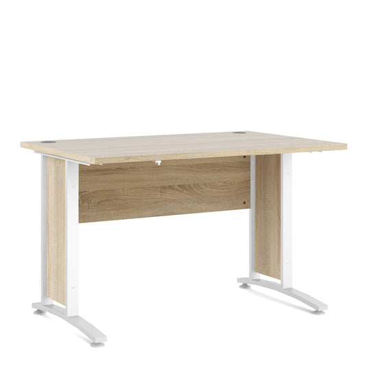 Prima Desk in Oak with White Legs