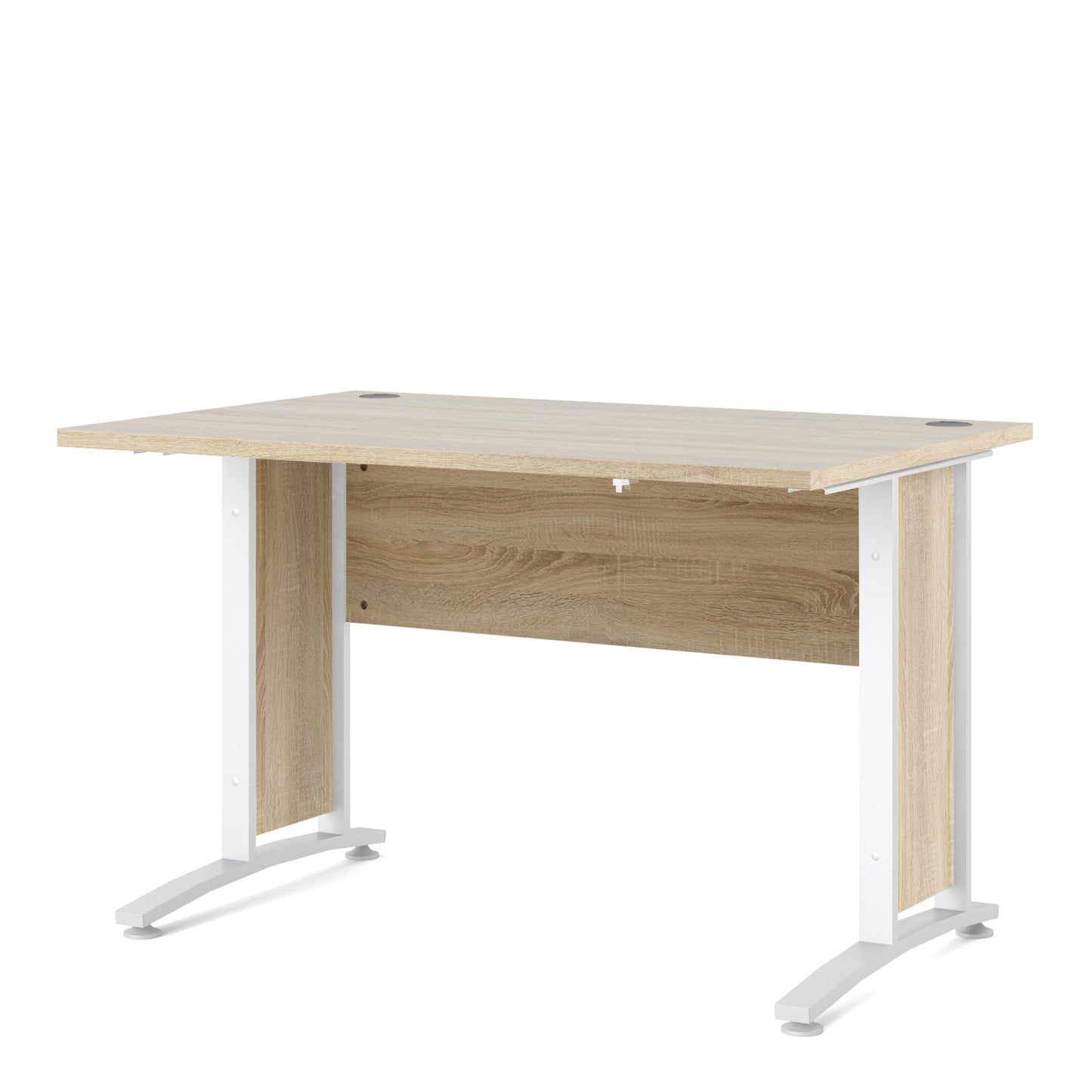 Prima Desk in Oak with White Legs