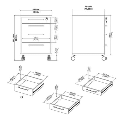 Prima Mobile Cabinet in Oak