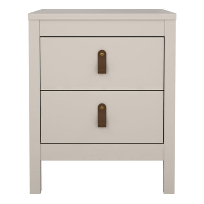 Barcelona Bedside Table 2 Drawers in Cashmere