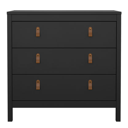 Barcelona Chest 3 Drawers in Matt Black