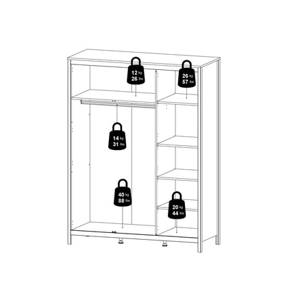 Barcelona Wardrobe with 3 Doors in Jackson Hickory Oak