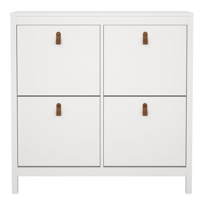 Barcelona Shoe Cabinet 4 Flip Down Doors in White