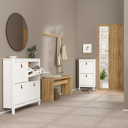 Barcelona Shoe Cabinet 4 Flip Down Doors in White