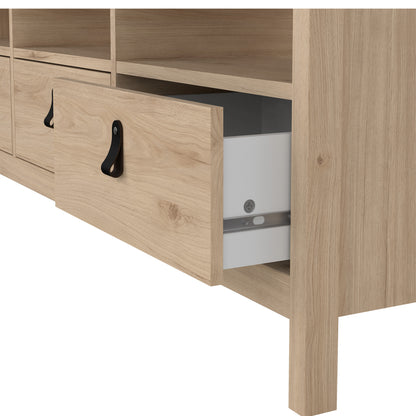 Barcelona TV Unit 3 Drawers in Jackson Hickory Oak