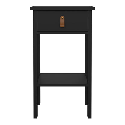 Barcelona Bedside Table with 1 Drawer in Matt Black
