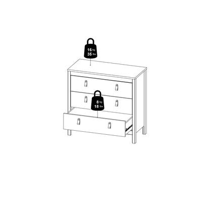 Madrid Chest 3 Drawers in Cashmere
