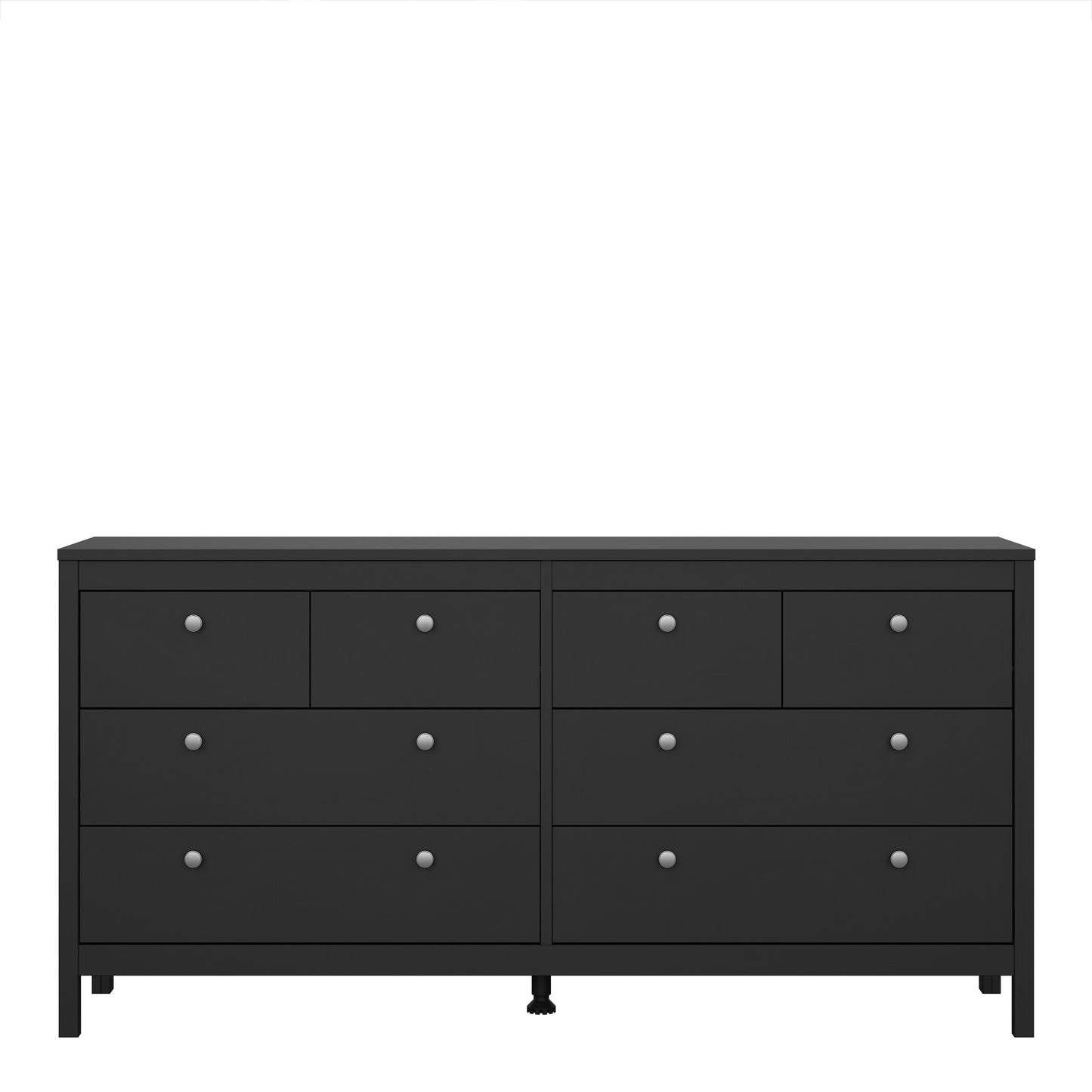Madrid Double Dresser 4+4 Drawers in Matt Black