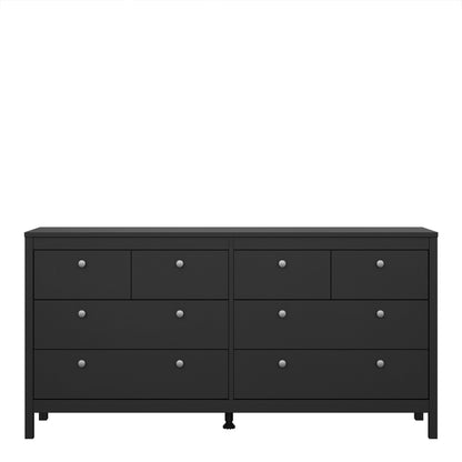 Madrid Double Dresser 4+4 Drawers in Matt Black