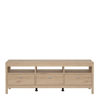 Madrid TV Unit 3 Drawers in Jackson Hickory Oak