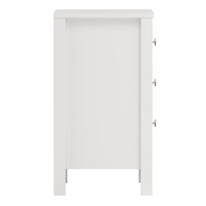 Madrid Bedside Table 3 Drawers in White