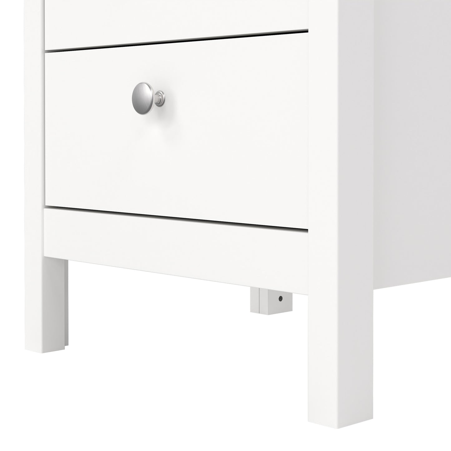 Madrid Bedside Table 3 Drawers in White