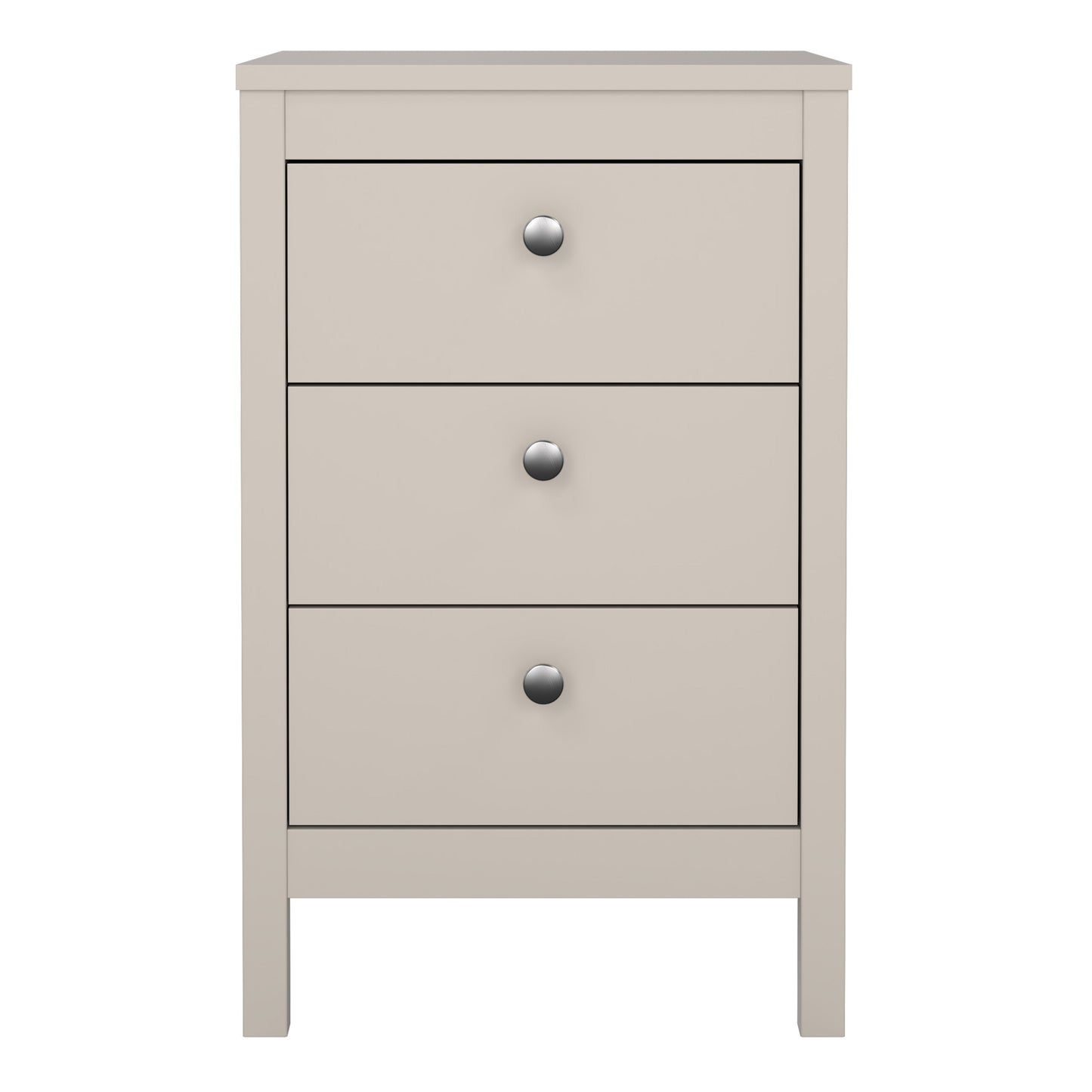 Madrid Bedside Table 3 Drawers in Cashmere