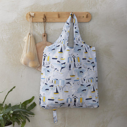 Seashore Foldable Tote Bag Medium in Blue