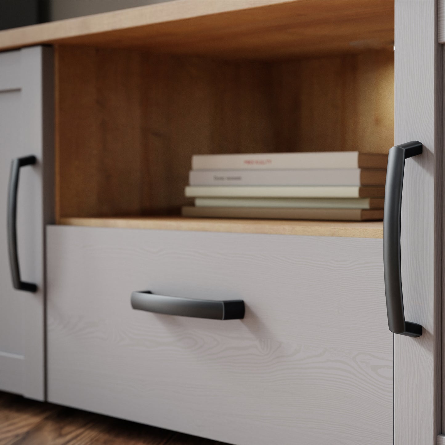 Bohol 2 Door 1 Drawer TV Unit in Riviera Oak/Grey Oak