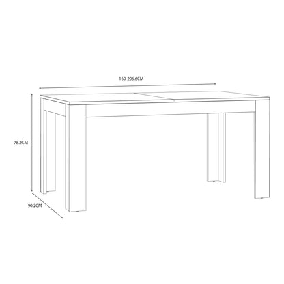 Bohol Extending Dining Table in Riviera Oak/White