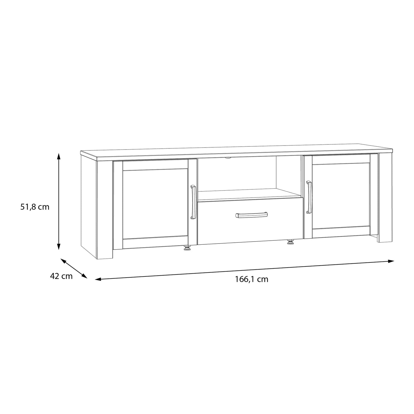 Bohol TV Unit Inc. LED Light in Riviera Oak/Grey Oak