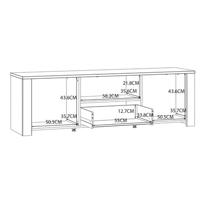 Bohol TV Unit inc. LED Light in Riviera Oak/White