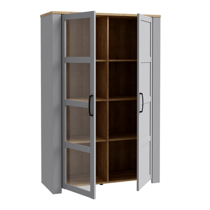 Bohol Display Cabinet inc. 2x LED Lights in Riviera Oak/Grey Oak