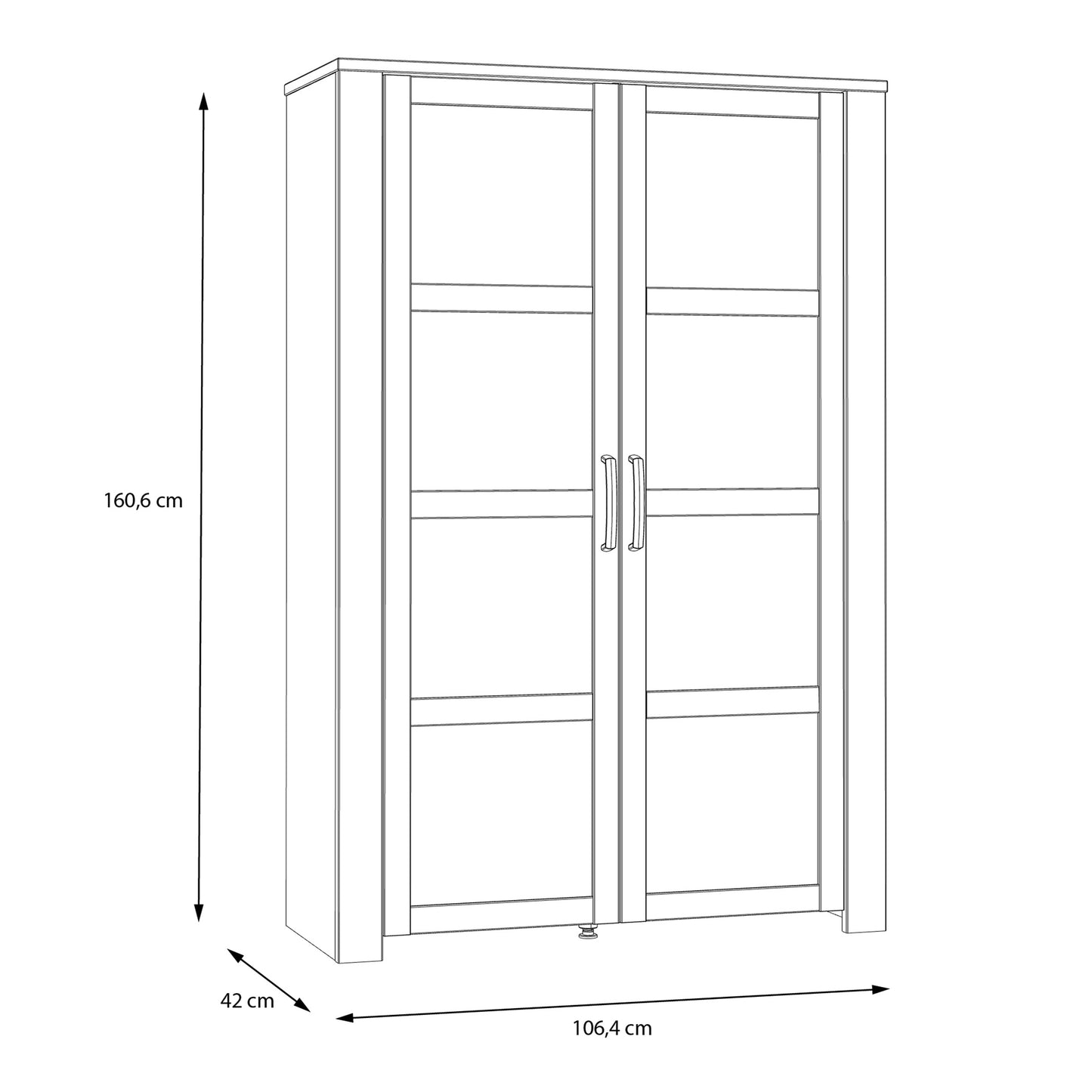 Bohol Display Cabinet inc. 2x LED Lights in Riviera Oak/Grey Oak
