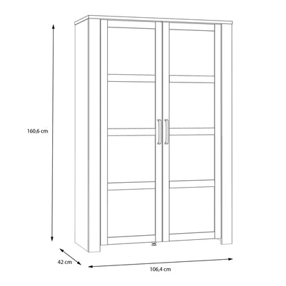 Bohol Display Cabinet inc. 2x LED Lights in Riviera Oak/Grey Oak