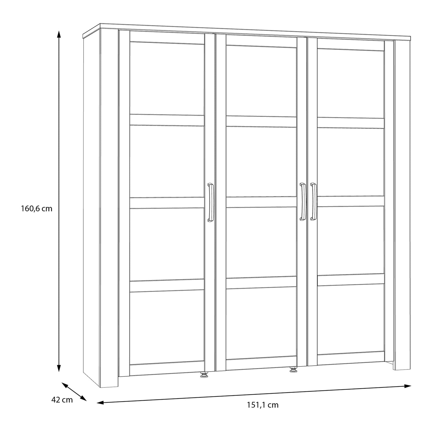 Bohol Large Display Cabinet inc. 4x LED Lights in Riviera Oak/Grey Oak