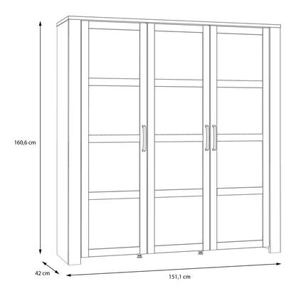 Bohol Large Display Cabinet inc. 4x LED Lights in Riviera Oak/Grey Oak